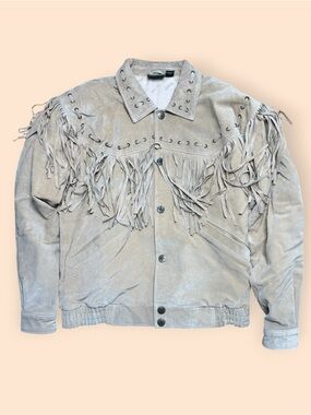 Vintage 1990s Stefano Men’s Western Style Leather Jacket Large Vtg 90s